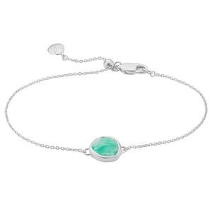 Monica Vinader Siren Fine Chain Bracelet Sterling Silver - Amazonite